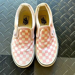 Big kids pink vans size 2.